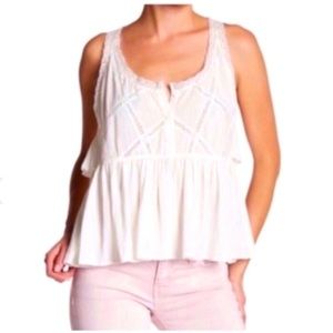 Current Elliot white peplum lace tank. Size 1 small, NWOT